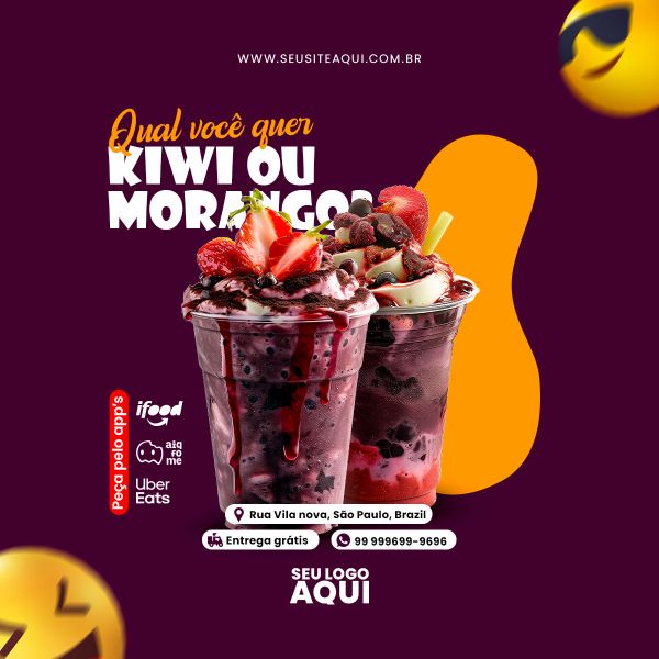 AÇAÍTERIA E SORVETERIA - SOCIAL MEDIA - PSD EDITÁVEL