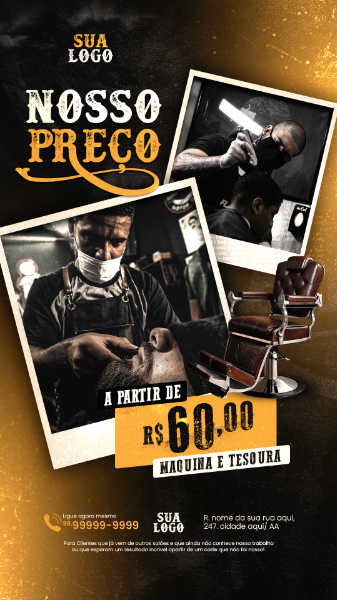 STORIES BARBEARIA SOCIAL MEDIA POST - PREÇO DE CORTES DE CABELO