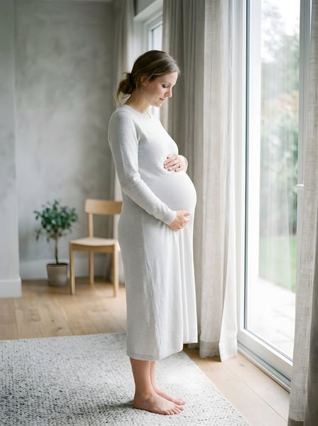 Mulher grávida segurando o barriga 8