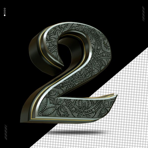 NÚMERO 3D MEDIEVAL PRATA PARA COMPOSIÇÃO