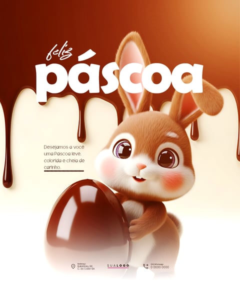 FELIZ PÁSCOA COELHINHO TEMPLATE PSD EDITÁVEL 2