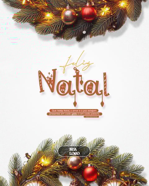 FELIZ NATAL 25 DE DEZEMBRO AVISO INFORME HORÁRIO COMUNICADO SOCIAL MEDIA PSD EDITÁVEL