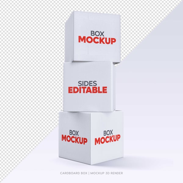 ELEMENTO 3D PNG BOX CAIXA MOCKUP PALLET