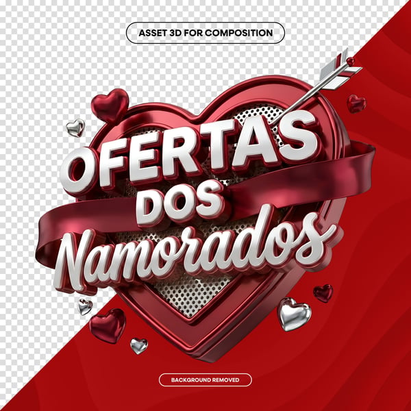 SELO 3D IA OFERTAS DOS NAMORADOS SOCIAL MEDIA PNG