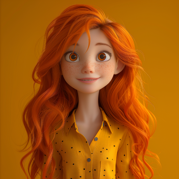 MENINA BONITA RUIVA | PERSONAGEM 3D | PIXAR DISNEY | IMAGEM