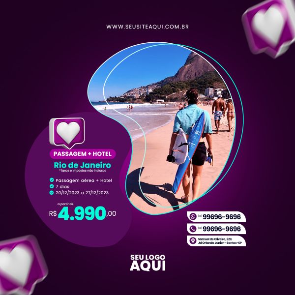 AGÊNCIA DE VIAGENS, TURISMO, VIAJAR | SOCIAL MEDIA | PSD EDITÁVEL