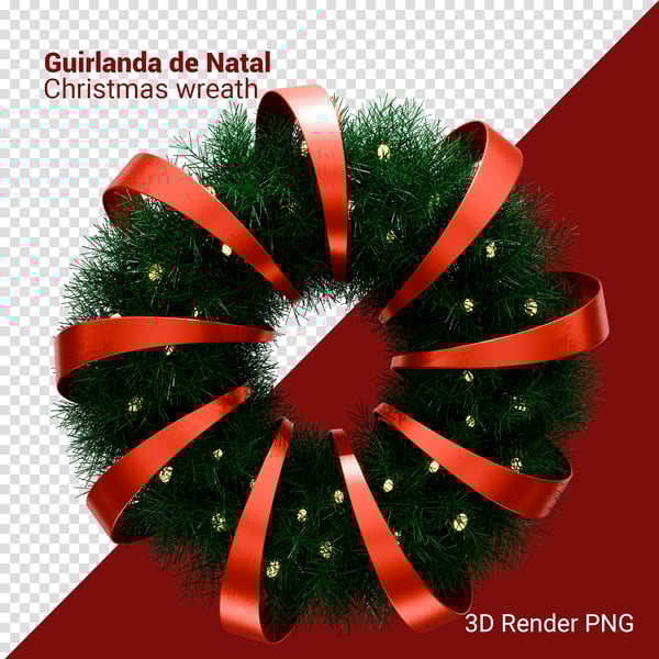 XAD GUIRLANDA DE NATAL 3D RENDER PNG PARA COMPOSIÇÃO (11)
