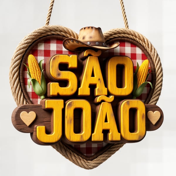SELO 3D ESTILO MADEIRA SÃO JOÃO E FESTA JUNINA 2