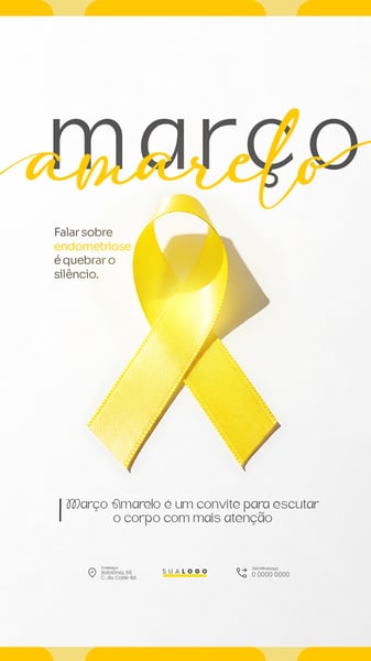MARÇO AMARELO CONSCIENTIZAÇÃO SOBRE A ENDOMETRIOSE SOCIAL MEDIA PSD EDITÁVEL 6