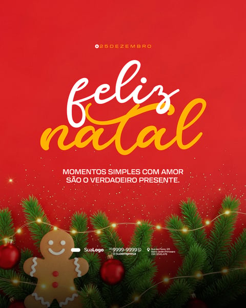 FEED FELIZ NATAL 25 DE DEZEMBRO SOCIAL MEDIA 9 PSD EDITÁVEL