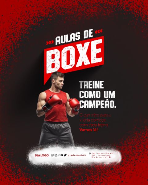 SOCIAL MEDIA - AULAS DE BOXE - TREINE COMO UM CAMPEÃO