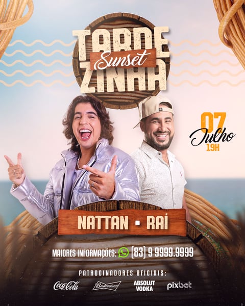 FLYER EVENTO PSD FEED TARDEZINHA SUNSET