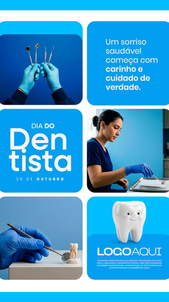 DIA DO DENTISTA GRID DENTE SOCIAL MEDIA FLYER PSD EDITÁVEL STORY
