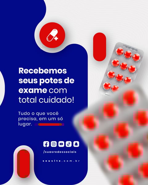 Farmácia Descontos Manipulados exames curativos social media editável