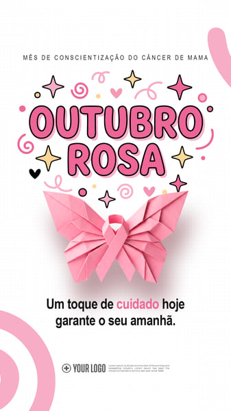 MÊS DE CONSCIENTIZAÇÃO DO CÂNCER DE MAMA UM TOQUE DE CUIDADO HOJE GARANTE O SEU SOCIAL MEDIA PSD STORY