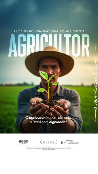 28 DE JULHO - DIA NACIONAL DO AGRICULTOR FLYER SOCIAL MEDIA PSD EDITÁVEL