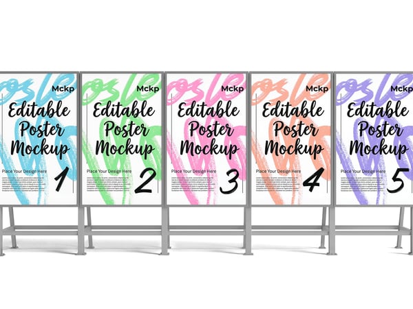 OUTDOORS MOCKUP EM ESTÚDIO CONJUNTO EM SEQUÊNCIA