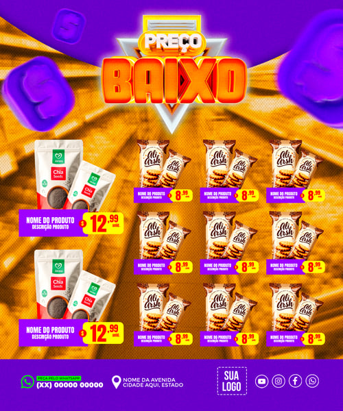 ENCARTE PREÇO BAIXO SUPERMERCADO REDES SOCIAIS