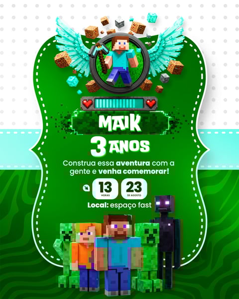 RFS CONVITE DE ANIVERSÁRIO INFANTIL MINECRAFT MODELO PSD EDITÁVEL (1)