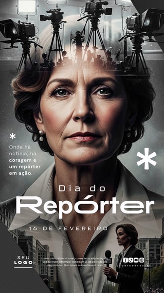 DIA DO REPÓRTER 16 DE FEVEREIRO STORY SOCIAL MEDIA PSD EDITÁVEL 5