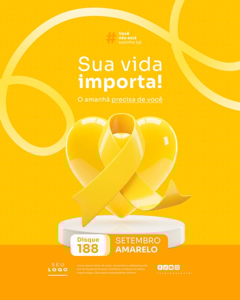 SETEMBRO AMARELO CAMPANHA DE PREVENÇÃO AO SUICÍDIO SOCIAL MEDIA PSD EDITÁVEL 3