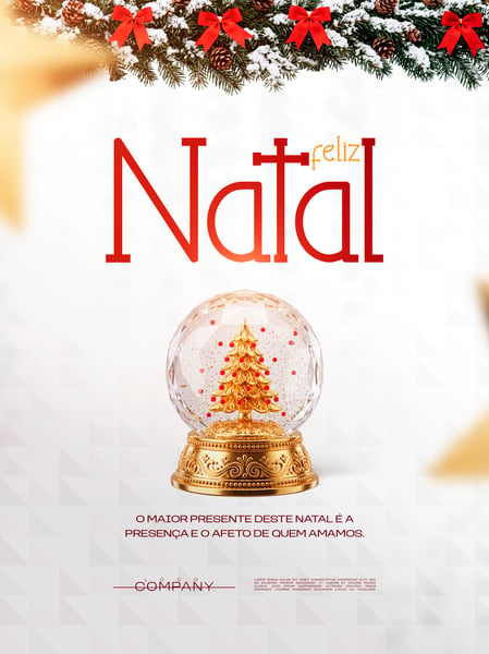 CARTÃO DE FELIZ NATAL GLOBO SOCIAL MEDIA FLYER PSD EDITÁVEL
