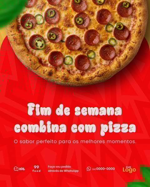 FIM DE SEMANA COMBINA COM PIZZA Figma Social Media Template