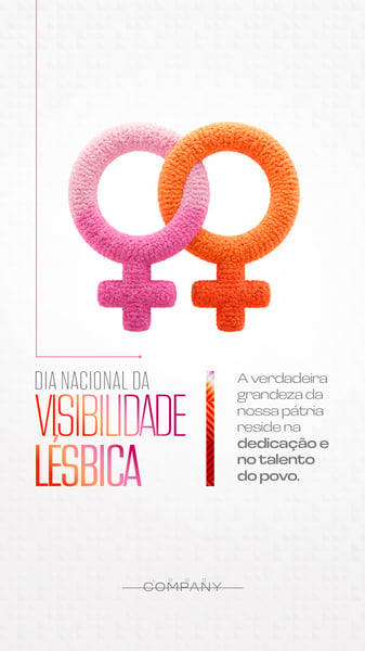 CONSCIENTIZAÇÃO VISIBILIDADE LÉSBICA SOCIAL MEDIA FLYER PSD EDITÁVEL STORY