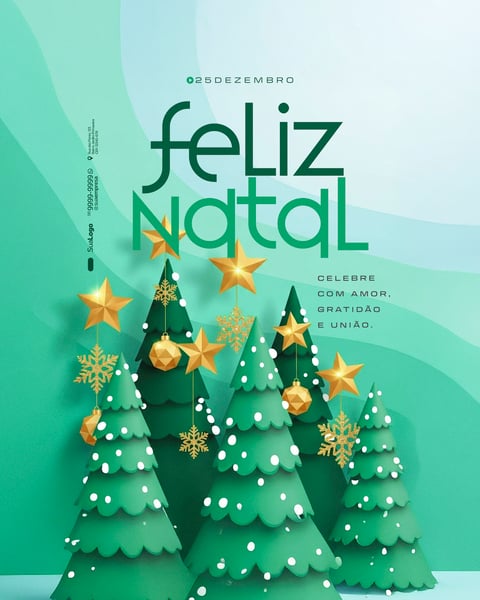 FEED FELIZ NATAL 25 DE DEZEMBRO SOCIAL MEDIA 15 PSD EDITÁVEL