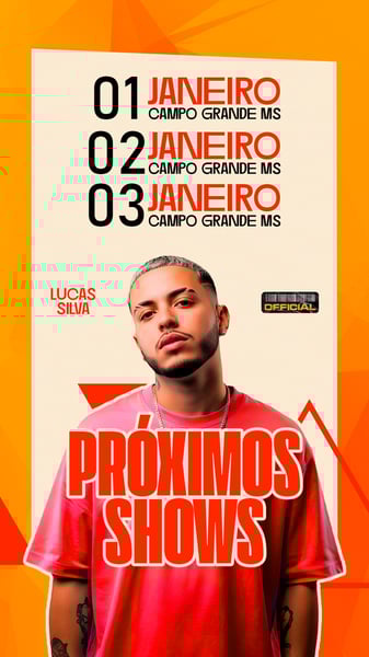 FLYER EVENTO AGENDA PRÓXIMOS SHOWS PSD STORY 25