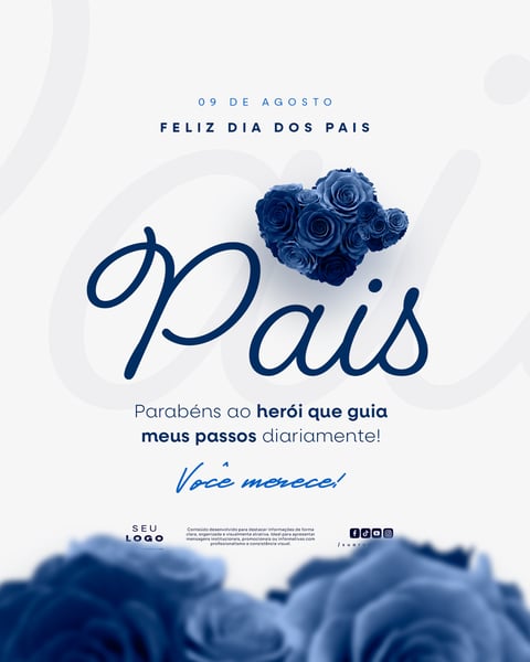DIA DOS PAIS 09 DE AGOSTO SOCIAL MEDIA PSD EDITÁVEL 2