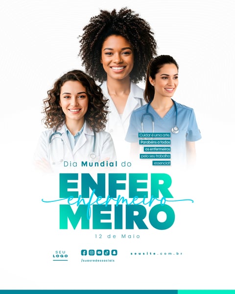 DIA MUNDIAL DO ENFERMEIRO 12 DE MAIO SOCIAL MEDIA EDITÁVEL DATA COMEMORATIVA FEED