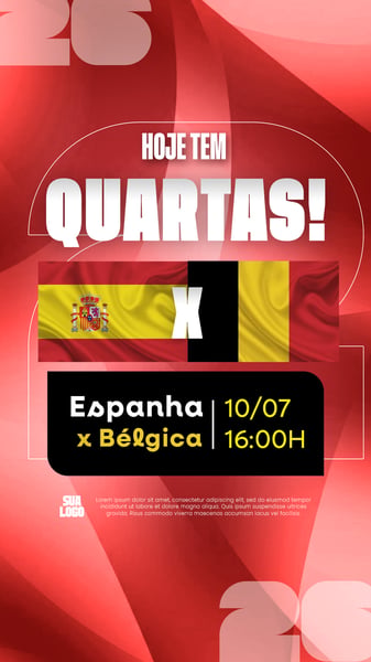 FLYER FUTEBOL ESPANHA X BÉLGICA PSD EDITÁVEL 1