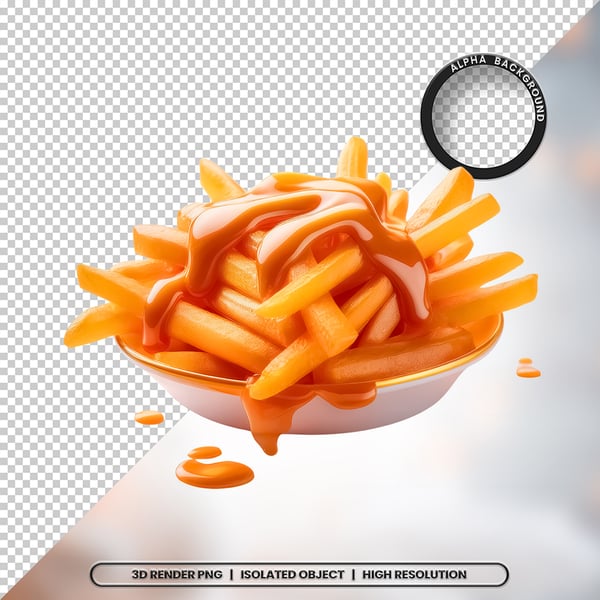 3D RENDER BATATA FRITA ELEMENTO ÍCONE PSD PNG 7
