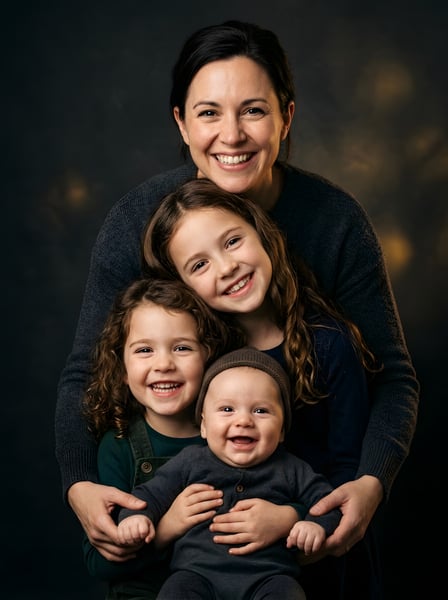 Mãe junto com as suas filhas 1