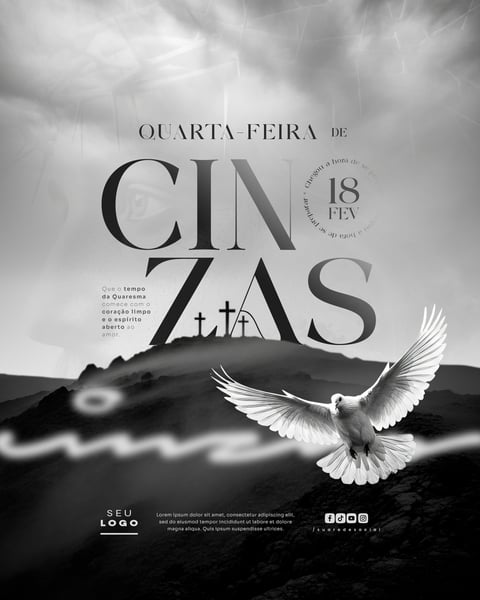 QUARTA FEIRA DE CINZAS 18 DE FEVEREIRO SOCIAL MEDIA PSD EDITÁVEL 5