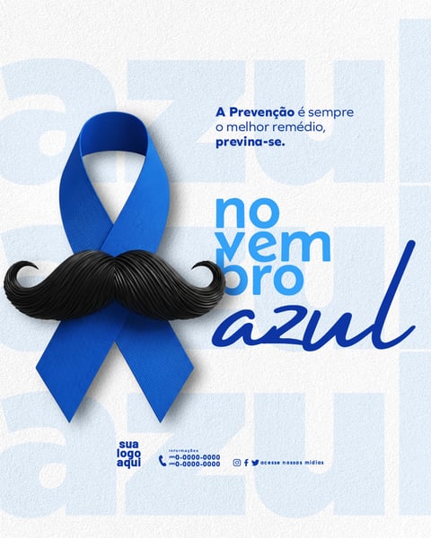 NOVEMBRO AZUL MÊS DE COMBATE AO CÂNCER DE PRÓSTATA SOCIAL MEDIA PSD EDITÁVEL FEED 6