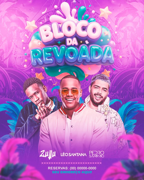 FLYER PARA EVENTOS BLOCO DA REVOADA 2 FEED