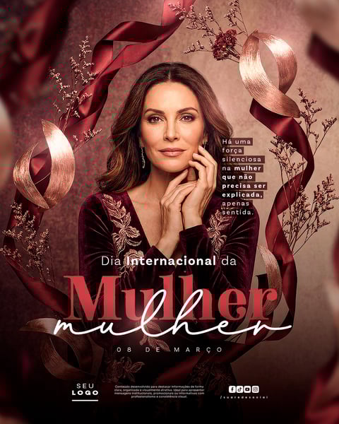 DIA INTERNACIONAL DA MULHER 08 DE MARÇO SOCIAL MEDIA PSD EDITÁVEL 3
