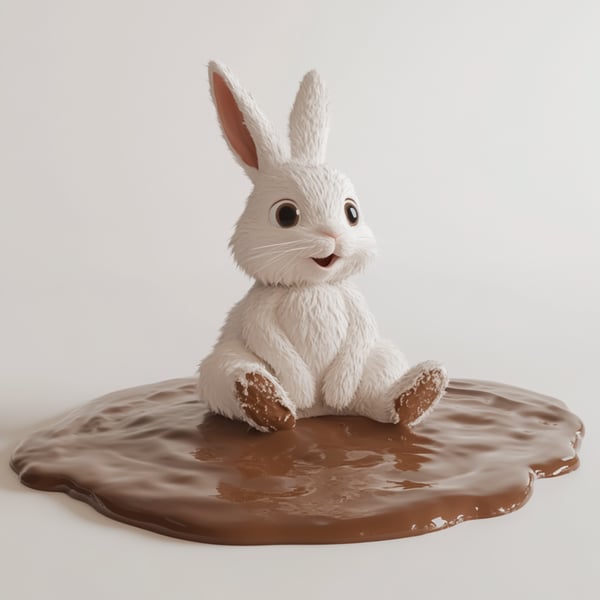 AEX COELHINHO BRANCO SENTADO EM UMA POÇA DE CHOCOLATE (4)