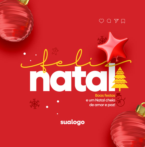 Feliz Natal Post Social Media PSD Editável