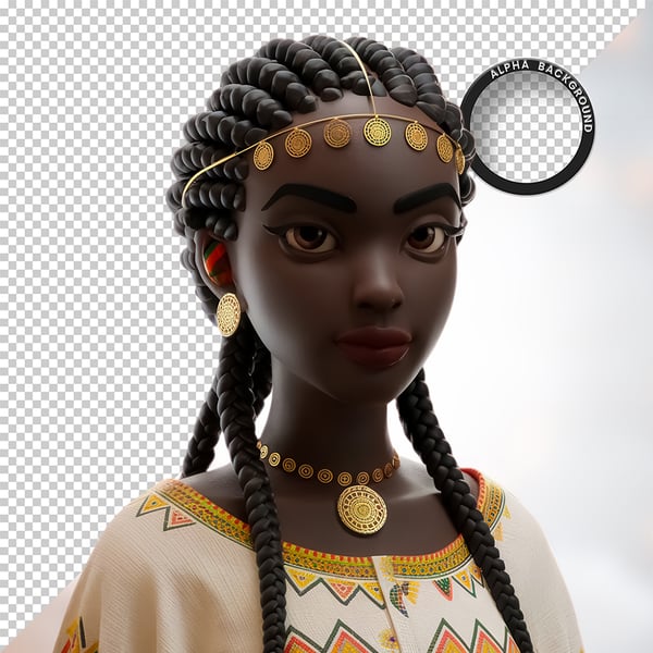 MULHER NEGRA AFRO ELEMENTO PSD PNG