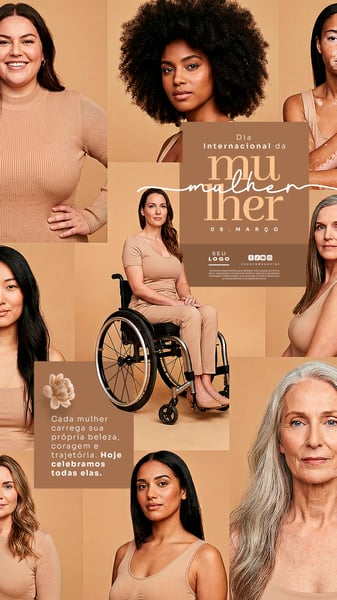 DIA INTERNACIONAL DA MULHER 08 DE MARÇO STORY SOCIAL MEDIA PSD EDITÁVEL 1