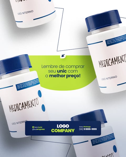 FARMÁCIA REMÉDIOS MEDICAMNETOS SOCIAL MEDIA PSD EDITÁVEL