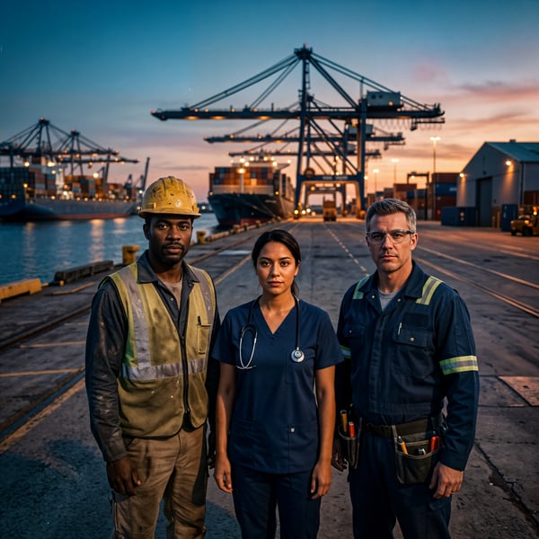 Trabalhadores de diferentes áreas dia do trabalho 14