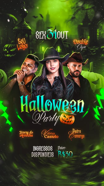 FLYER DE SHOWS HALLOWEEN PARTY SERTANEJO STORY