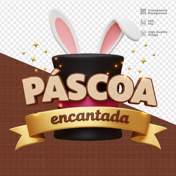 SELO 3D PARA PÁSCOA PSD EDITÁVEL