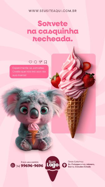 STORY - SORVETERIA - SORVETE | SOCIAL MEDIA | PSD EDITÁVEL
