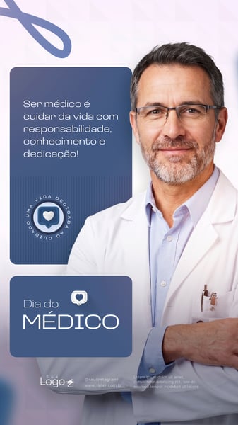 DIA DO MÉDICO HOMENAGEM SAÚDE SOCIAL MEDIA FLYER PSD EDITÁVEL STORY