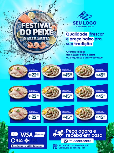 ENCARTE FESTIVAL DO PEIXE SEXTA SANTA PSD EDITÁVEL